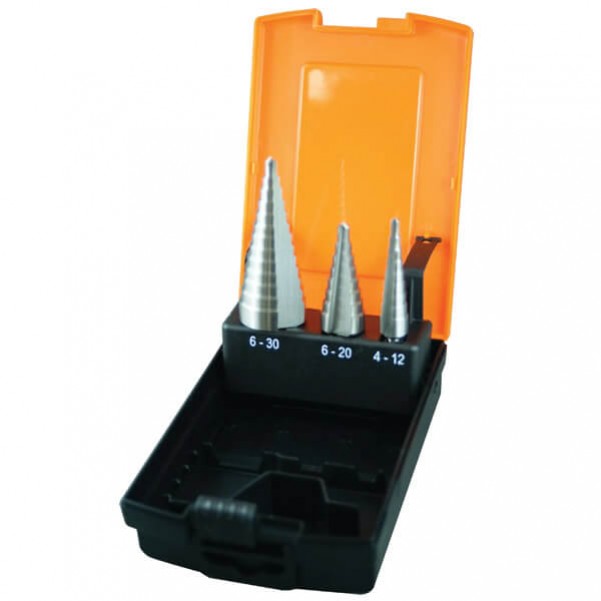 ALCOCK D1071 - 3 Piece Sheet Metal Step Drill Set