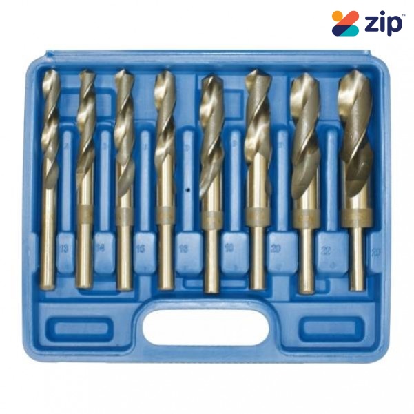 Alcock D1171 - 13-25mm 8pc Metric Industrial HSS Reduced Shank Drill Set