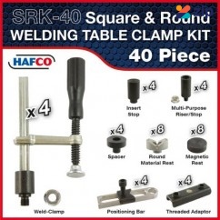 Hafco SRK-40 - 40 Piece Square & Round Welding Table Clamp Kit W08500