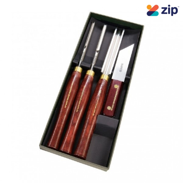 Hafco CHS4S - 4 Piece HSS Wood Turning Tools Set W3034 Multitools 