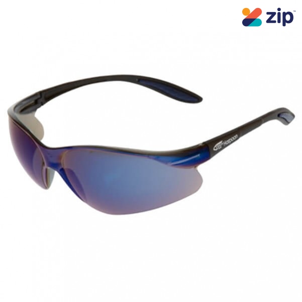 Harpoon 261BKBM - Blue Mirror Lens with Black Frame Safety Glasses