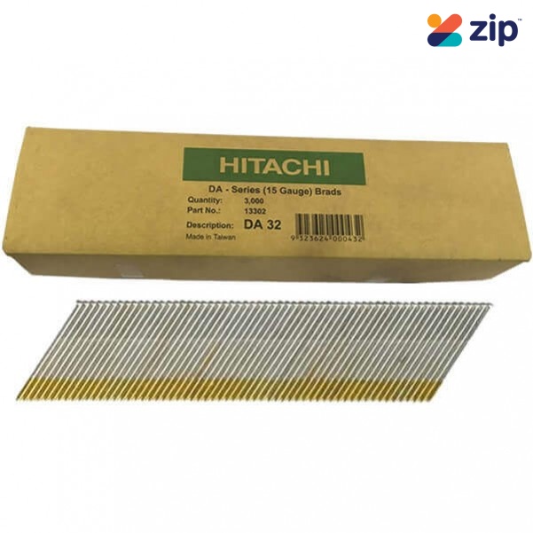 Hitachi DA32EPB - 32mm DA-Series 15 Gauge Bright Finish Nails Pack of 3000  Hitachi Accessories