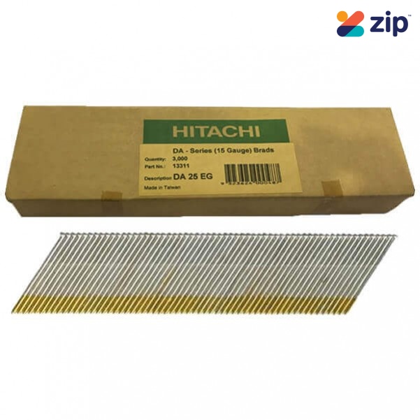 Hitachi DA25EG - 25mm DA Series 15 Gauge Electro Galvanised Finish Nails Pack of 3000 