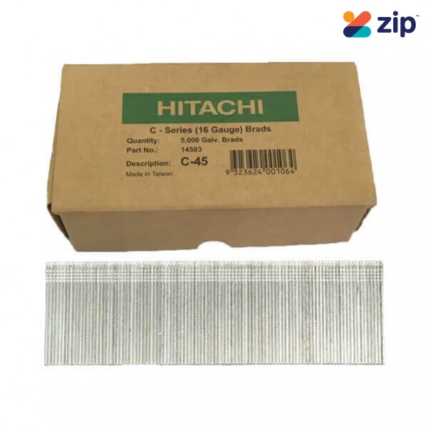 Hitachi C45 - 45mm C-Series 16 Gauge Electro Galvanised Finish Nails Pack of 5000
