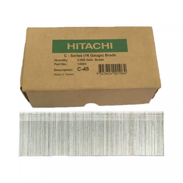 Hitachi C45 - 45mm C-Series 16 Gauge Electro Galvanised Finish Nails Pack of 5000