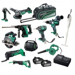 Hitachi KC18D10P(HA) - 18V 6.0Ah Slide Cordless Brushless 10 Piece Combo Kit