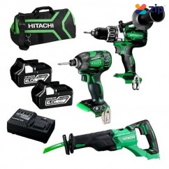 Hitachi KC18D3P(HA) - 18V Slide Brushless Cordless 6.0Ah 3 Piece Combo Kit