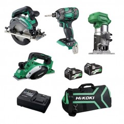 HiKOKI KC18D4P(PMZ) - 18V 5.0Ah Cordless Brushless 4 Piece Combo Kit