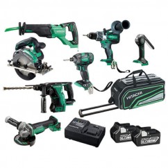 Hitachi KC18D7P(HA) - 18V 6.0Ah Slide Cordless Brushless 7 Piece Combo Kit