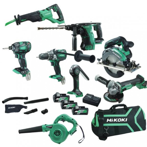 HiKOKI KC18D8P(HRZ) - 18V 5.0Ah Cordless Brushless 8 Piece Combo Kit