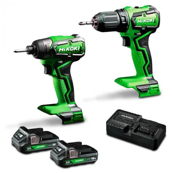 HiKOKI KC18DD(HCZ) - 18V 2.0Ah Li-ion Cordless Brushless 2pce Combo Kit Combo Kits 18v