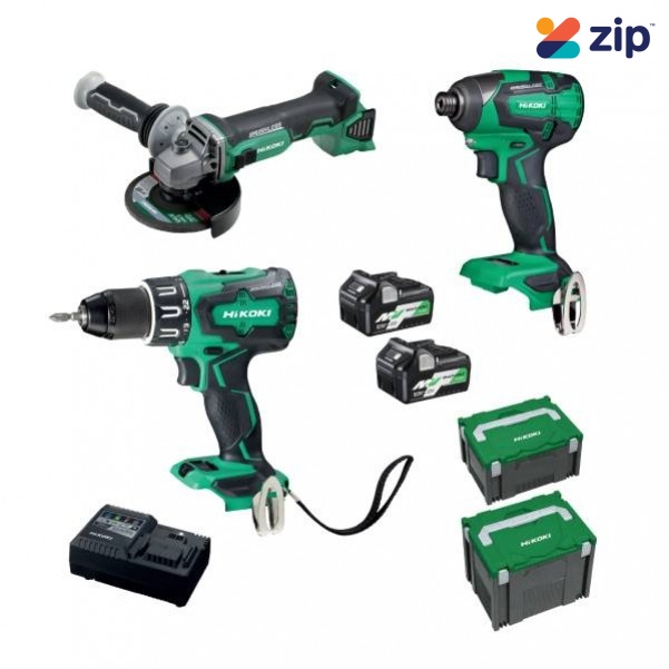 HiKOKI KC18DDBL(HCZ) - 18V 5.0Ah/2.5Ah Cordless Brushless 3 Piece Combination Pack Combo Kit 