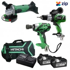 Hitachi KC18DGRL(HA) - 18V 6.0AH Cordless Cordless 3 Piece Combo Kit