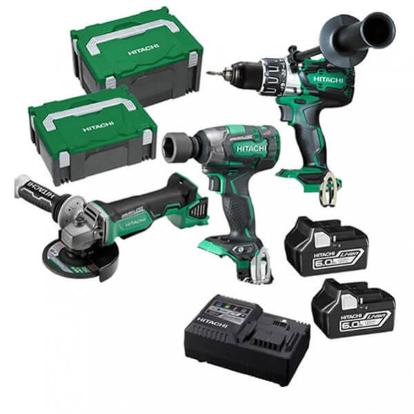 Hitachi KC18DRBL(HB) - 18V 6.0Ah Cordless Brushless 3 Piece Combo Kit