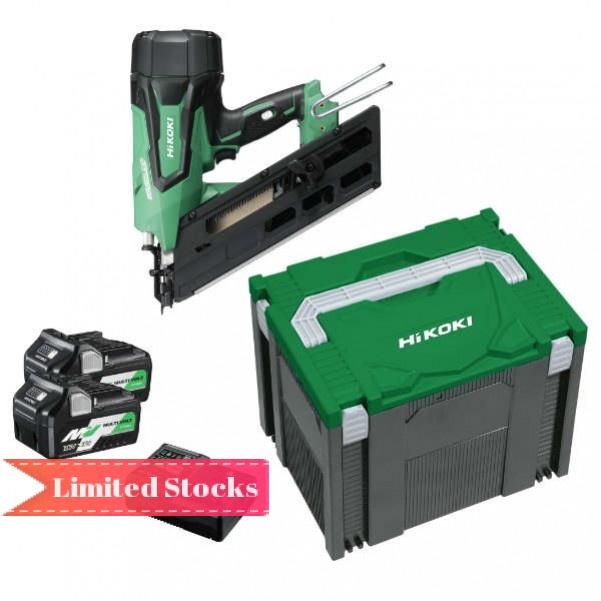 HiKOKI NR1890DBCL(HRZ) - 18V 90mm Cordless Brushless Strip Framing Nailer Kit