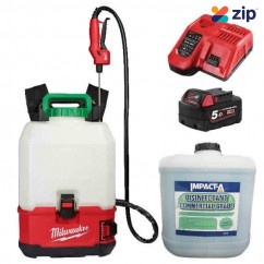 Milwaukee M18BPFPCSKIT - 18V 5.0Ah Cordless Backpack Chemical Sprayer Kit w/ IMPACT-A 20L Disinfectant