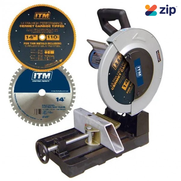 ITM S14-PROKIT - 350mm 240V Metal Cutting Drop Saw With 66T TCT Mild Steel And 110T Cermet Blade Circular Saws