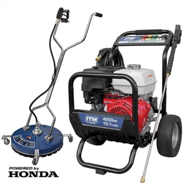 ITM TM542-4200K1 - GX390 HONDA Engine 4200PSI Petrol Pressure Washer Kit With 21" HD Surface Cleaner