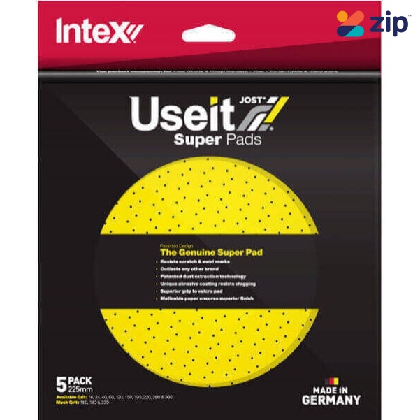 Intex 5SD180 - 225mm 180Grit Useit Yellow SuperPad Pack of 5