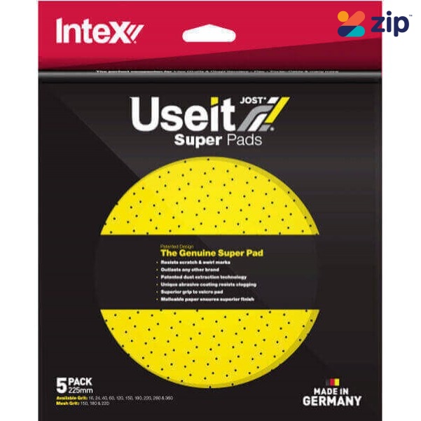 Intex 5SD220 - 225mm 220Grit Useit Yellow SuperPad Pack of 5