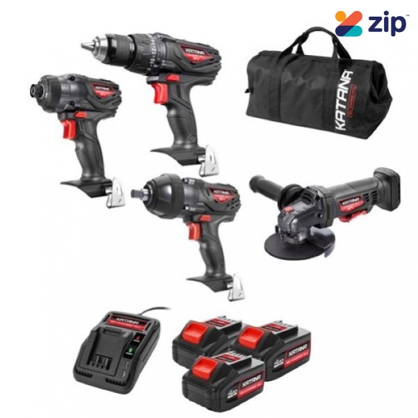 Katana 220540 - 18V 4.0Ah Cordless Katana Charge-All 4 Pce Combo Kit Hammer Drills