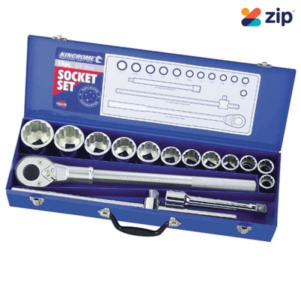 Kincrome 13364AF - 15 PCE 3/4" Square Drive Socket Set – Imperial