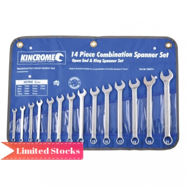Kincrome 1352214 - 14 Piece Metric Combination Spanner Set Spanner
