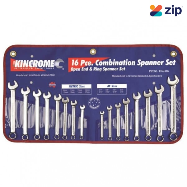 Kincrome 1352416 - 16 Piece Combination Spanner Set