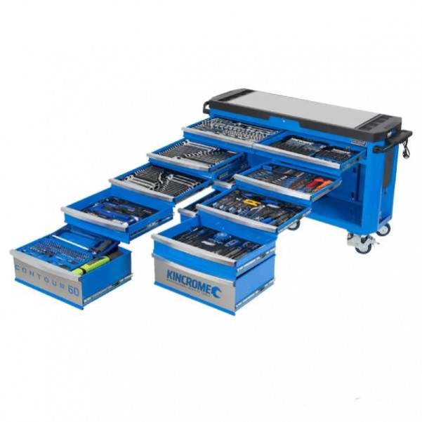 Kincrome P1817 - Contour 60 TFL Tool Trolley Kit 494 Piece 12 Drawer