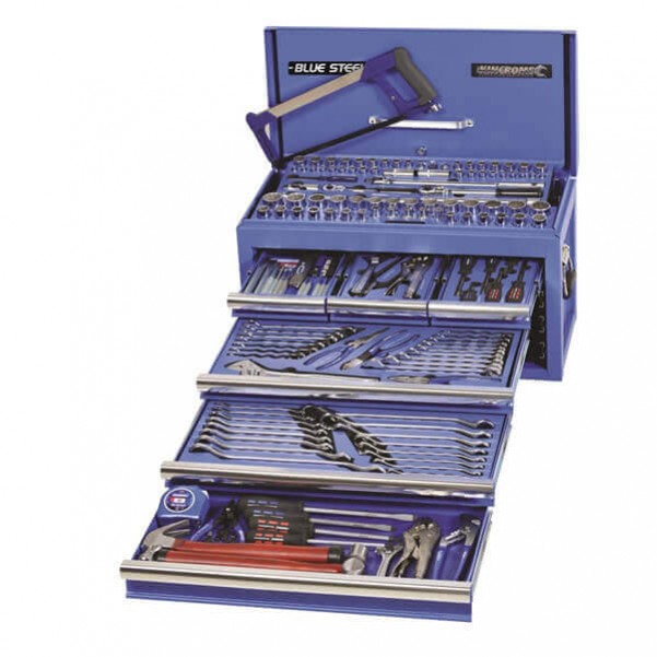 Kincrome 21028 - BLUESTEEL 187 PCE 1/4, 3/8 & 1/2" Square Drive Tool Chest Tool Boxes, Benches & Shelving