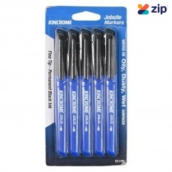 Kincrome K11785 - 5 piece Black Permanent Fine Tip Markers 