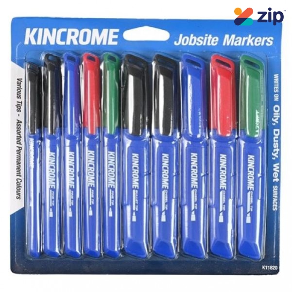 Kincrome K11820 - 10 piece Permanent Starter Markers Assorted Colours