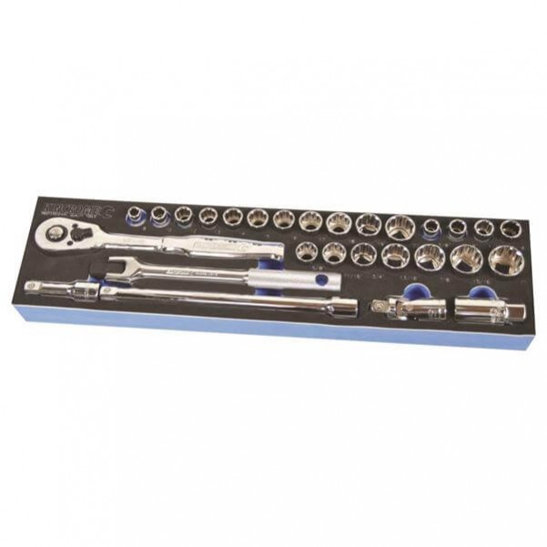 Kincrome EVA131T - 28 Piece EVA Tray Metric & Imperial Sockets & Accessories Set Sockets & Accessories