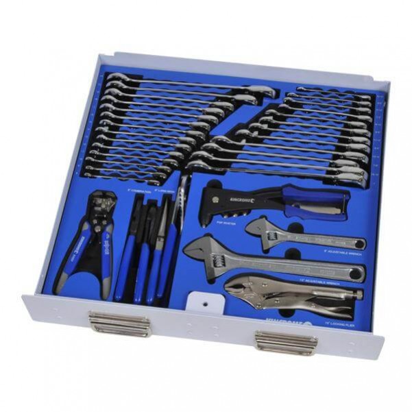 Kincrome EVA153T - 35 Piece EVA Tray AssortedGear Spanners, Pliers, Wrenches, Stripper & Riveter Tool Set