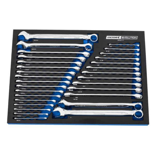 Kincrome EVA411T - 30 Piece EVA Tray Metric & Imperial Combination Spanners Spanner Sets Kincrome EVA411T - 30 Piece EVA Tray Metric & Imperial Combination Spanners Spanner Sets