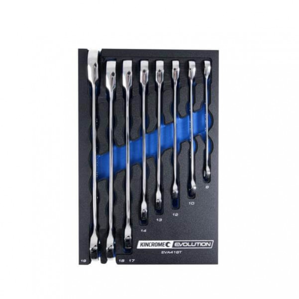 Kincrome EVA416T - 8 Piece EVA Tray Metric Single Way Gear Spanner Spanner Sets