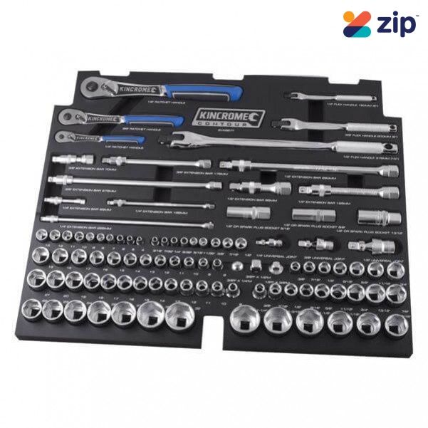 Kincrome EVA567T - 97 Piece 1/4, 3/8, 1/2 Drive EVA Tray LOK-ON Sockets and Accessories Sockets & Accessories
