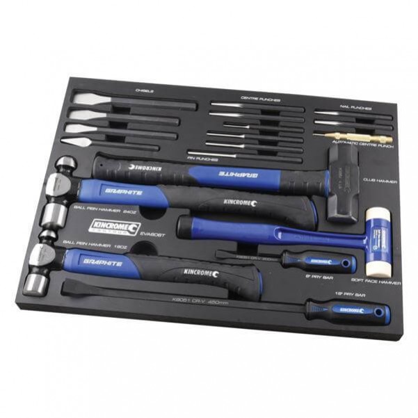 Kincrome EVA606T - 20 Piece EVA Tray Striking, Prying & Punch Set Chisels and Punches