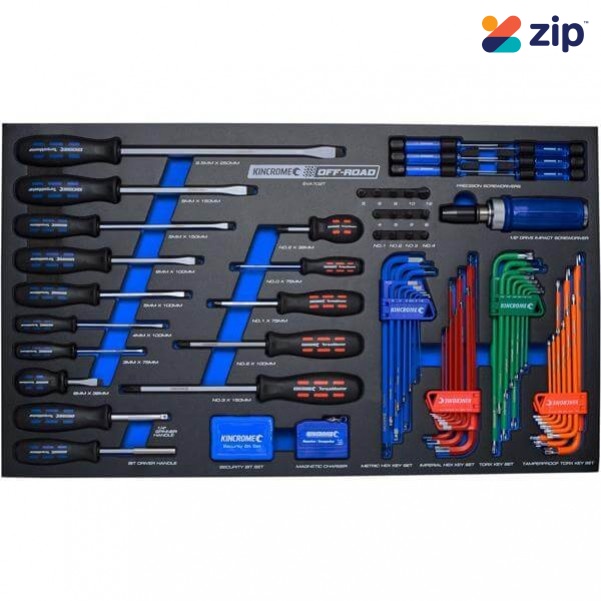 Kincrome EVA702T - 105 Piece EVA Tray Screwdriver and Fastening Set Hex & Torx Key