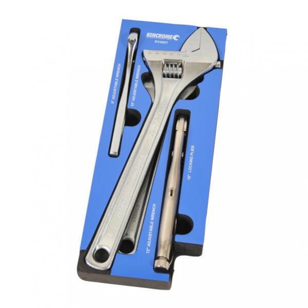 Kincrome EVA83T - 4 Piece EVA Tray Adjustable Wrench & Locking Plier Plier