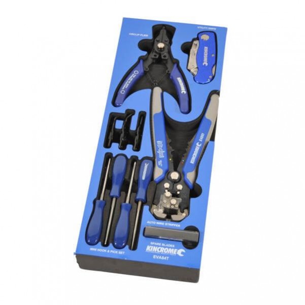 Kincrome EVA84T - 11 Piece EVA Tray Pliers, Knife, Hook & Pick Set Plier
