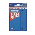 Kincrome HKW25C - 25 Piece Imperial & Metric Hex Key Wrench Set