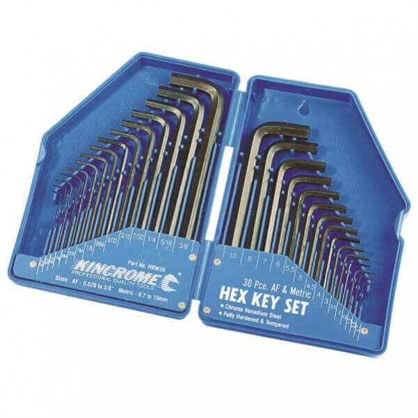 Kincrome HKW30 - 30 Piece AF & Metric Hex Key Set Hex & Torx Key