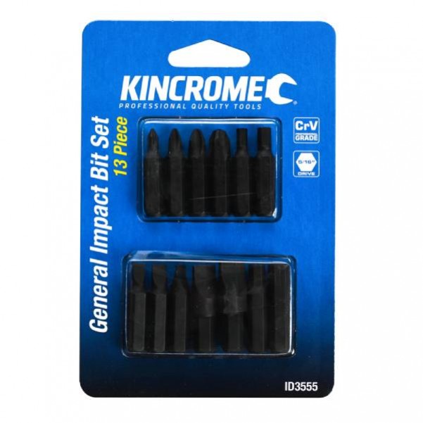 Kincrome ID3555 - 13 Piece 5/16" Drive General Impact Driver Bits