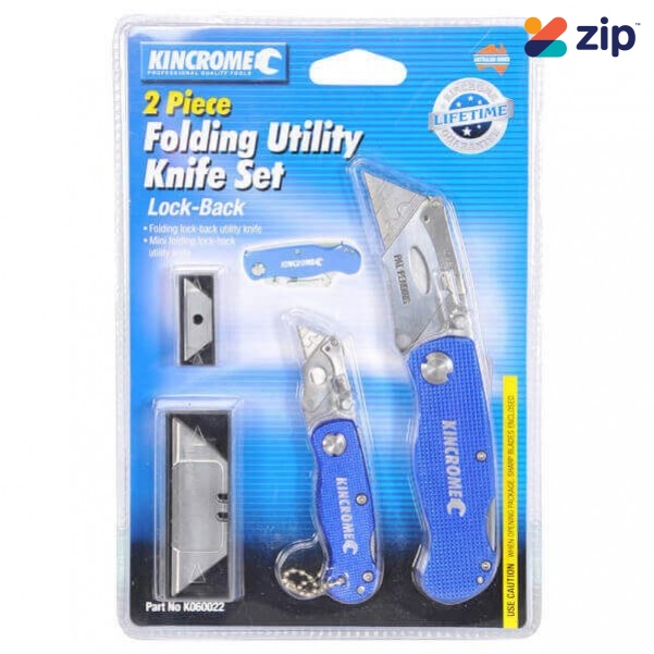 Kincrome K060022 - 2 Piece Lock-Back Folding Utility Knife Set