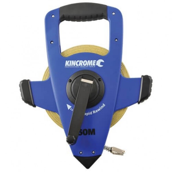 Kincrome K11201 - Imperial & Metic 50M 3x Rapid Rewind Fibreglass Tape Reel Measuring Tape