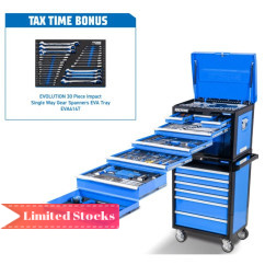 Kincrome K1227B - 281 Piece 14 Drawers Evolution Workshop Tool Kit with BONUS 59pce Deep Sockets