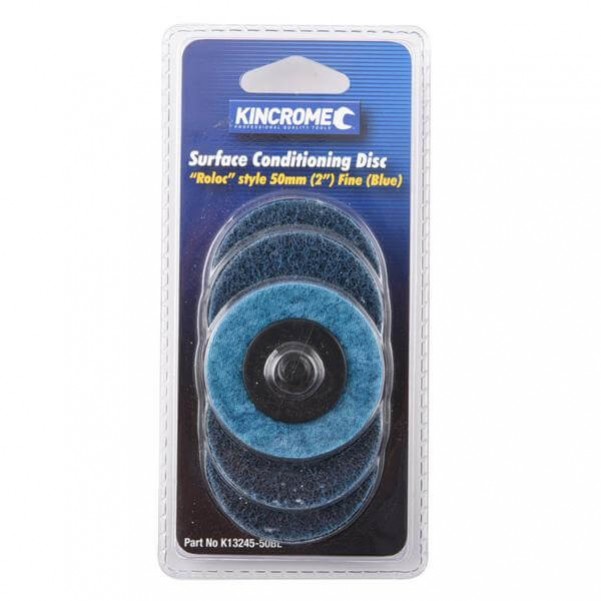 Kincrome K13245-50BL - 2” (50mm) 80 Grit (Fine) 5 Pack ‘Roloc’ Style Sanding Discs