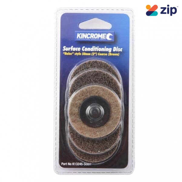 Kincrome K13245-50BR - 2” (50mm) 36 Grit (Coarse) 5 Pack ‘Roloc’ Style Sanding Discs
