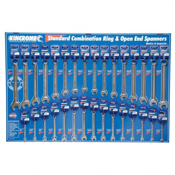 Kincrome K14011 - 31 Piece Standard Combination Spanners Merchandiser Spanner Sets